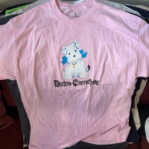 Pink Kids Shirt with Dog Print